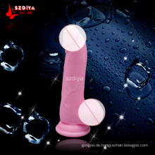 Großhandel Neuheiten 7inch Silikon Gummiband auf Dildo Penis Sex Spielzeug für Homosexuell / Lesben (DYAST397A)